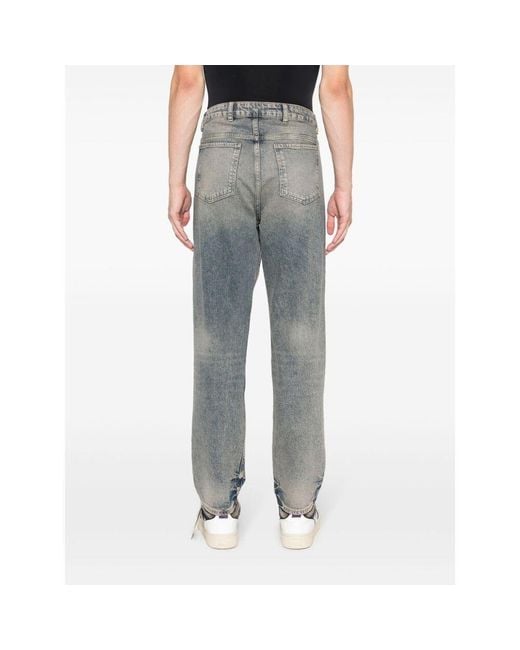 Represent Gray Bleached-Effect Straight-Leg Slim-Cut Jeans for men
