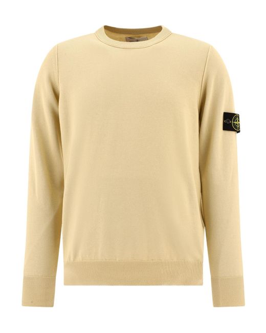 Stone Island Natural Compass Patch Crewneck Knitted Jumper for men