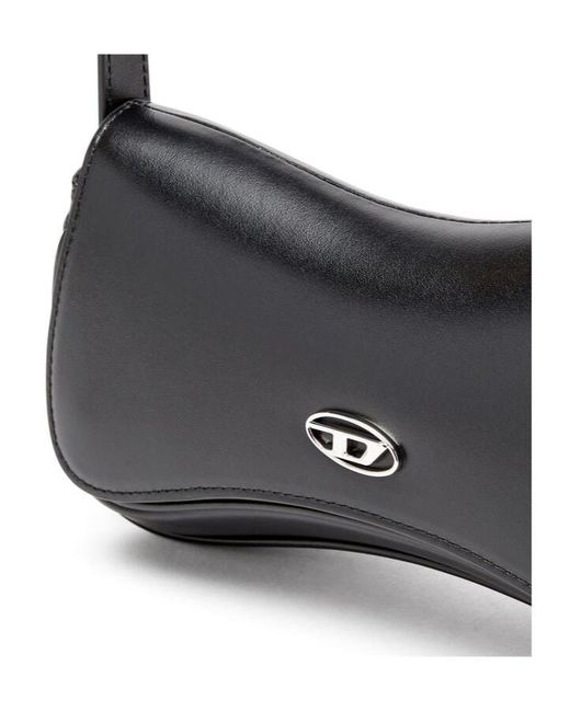 DIESEL Black Play Logo Plaque Clutch Bag
