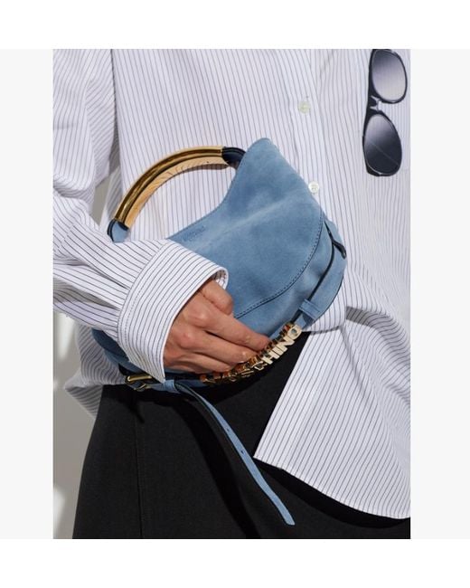 Moschino Blue Letter Detail Shoulder Bag
