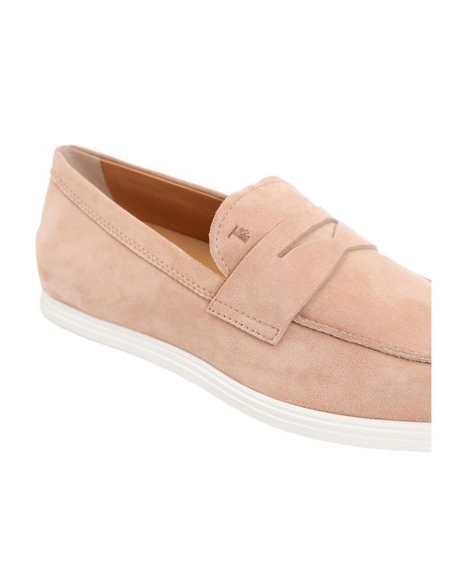 Tod's Pink Round Toe Flat Shoes