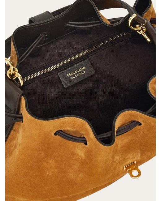 Ferragamo Brown Hug Bucket Bag