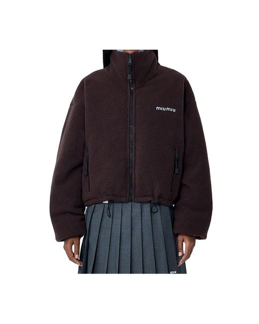 Miu Miu Brown Fleece Down Jacket