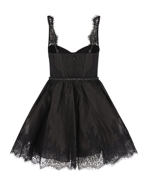 Zimmermann Black Lace Bustier Mini Dress