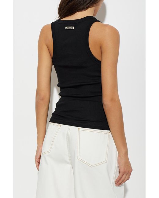 Jacquemus Black Ribbed Tank Top