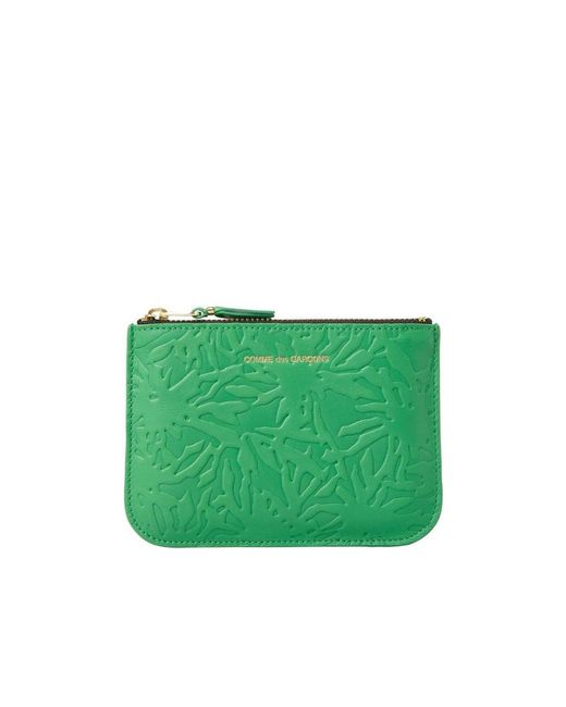 Comme des Garçons Green Logo Wallet for men