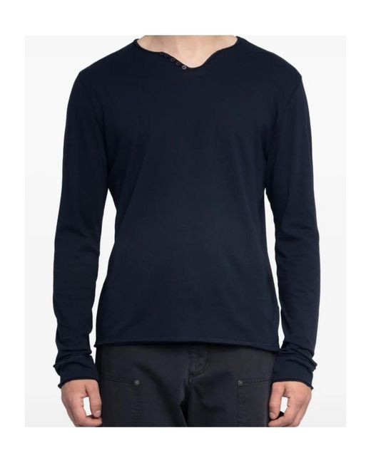 Zadig & Voltaire Blue Organic Cotton T-Shirt for men