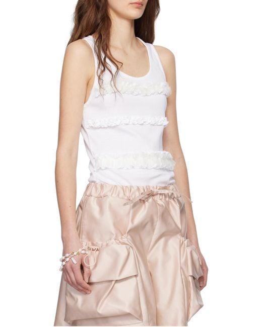 Simone Rocha White Ruffled Tank Top