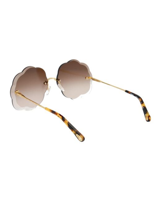 Chloé Multicolor Rosie Scalloped Round-Frame Sunglasses