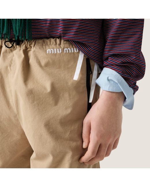 Miu Miu Natural Washed Gabardine Trousers