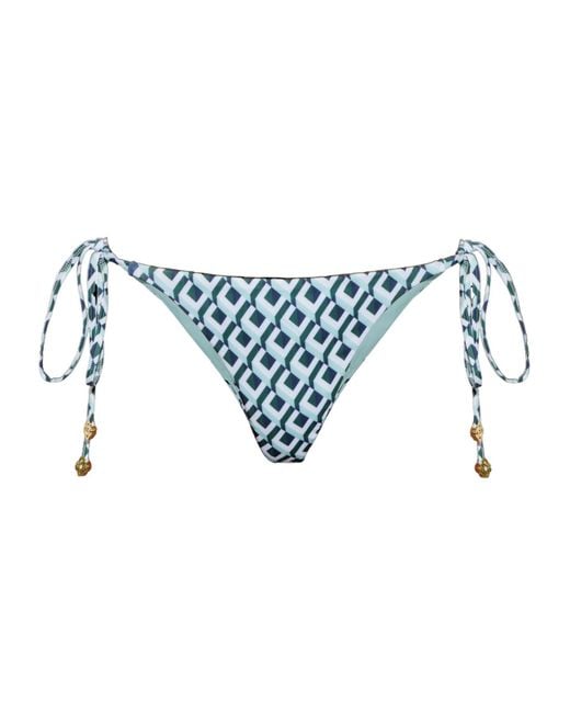 Casablanca Blue Lace-Up Bikini Bottoms