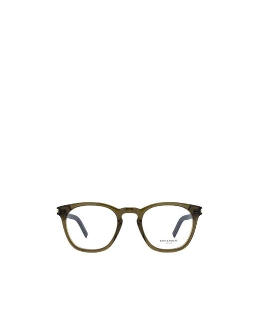 Saint Laurent Metallic Eyewear Round Frame Glasses for men
