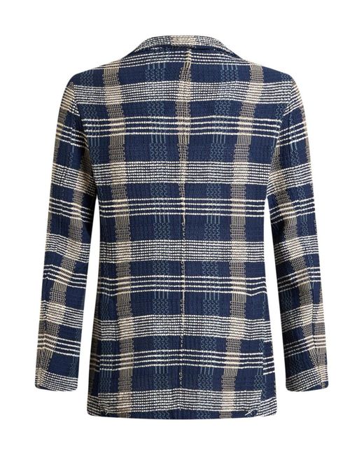 Etro Blue Check-Pattern Knit Blazer for men