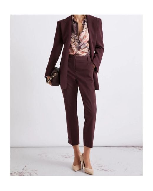 Marella Purple Printed Silk Twill Shirt