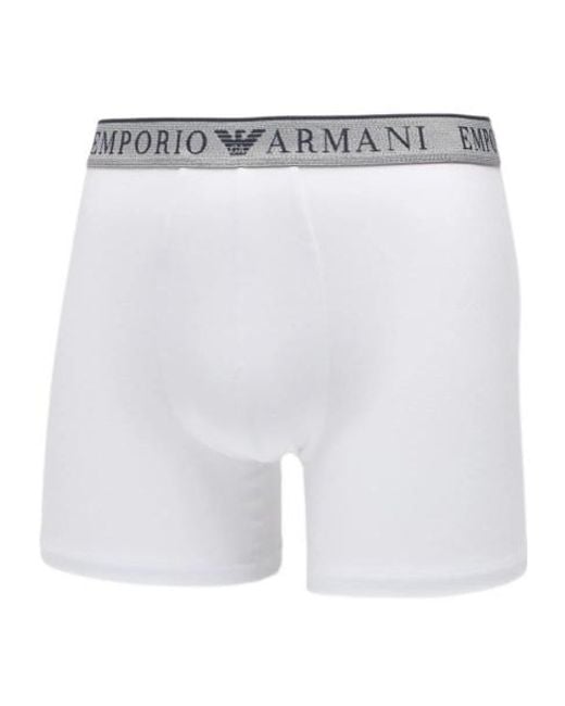 Emporio Armani Blue Logo-Waistband Boxers (Set Of Two) for men