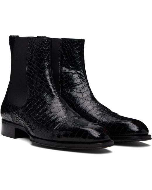 Tom Ford Black Elkan Chelsea Boots for men
