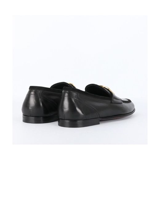 Dolce & Gabbana Black Dg Plaque Slip-On Loafers for men