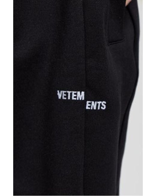 Vetements Black Logo Embroidered Sweatpants