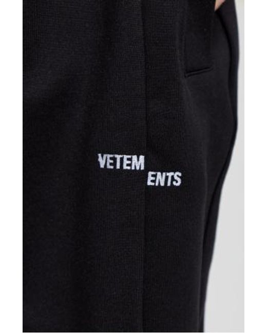 Vetements Black Logo Embroidered Sweatpants