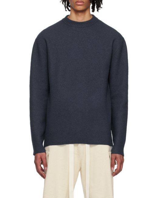 Jil Sander Blue Mock Neck Knitted Jumper for men