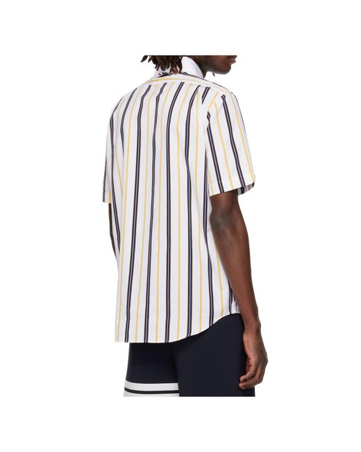Thom Browne White Repp Striped Short-Sleeve Shirt for men
