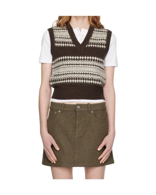 A.P.C. Black V-Neck Knitted Vest