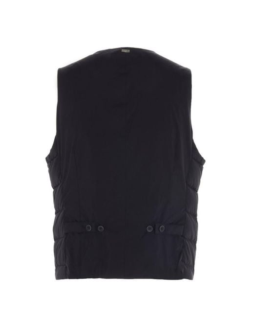 Herno Gray Padded Button-Up Gilet for men