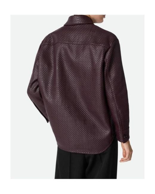 Bottega Veneta Red Mini Intrecciato Leather Shirt