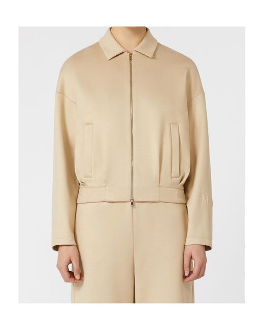 Max Mara Natural Long-Sleeved Zipped Jacket
