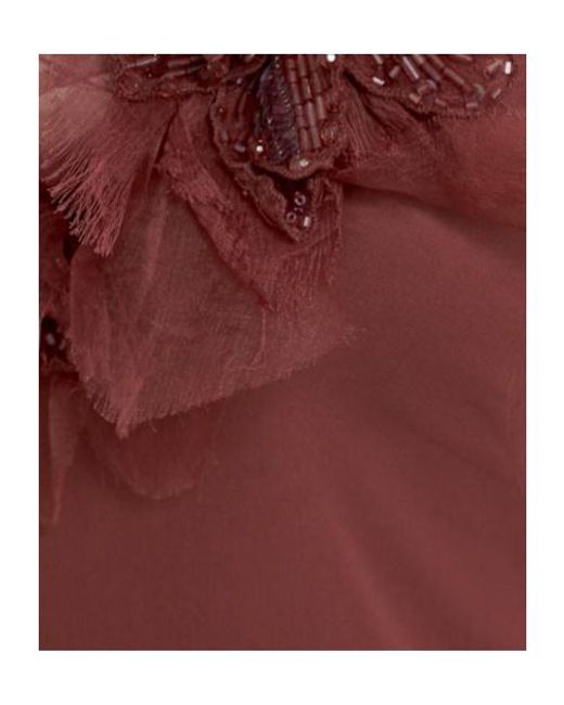 Blumarine Purple Georgette Long Dress W/ Flowers