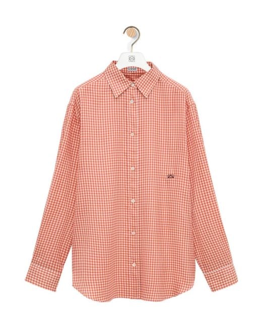 Loewe Pink Long Sleeve Checked Shirt