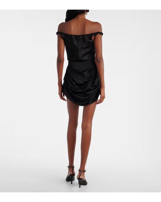 Magda Butrym Black Pleated Strapless Dress