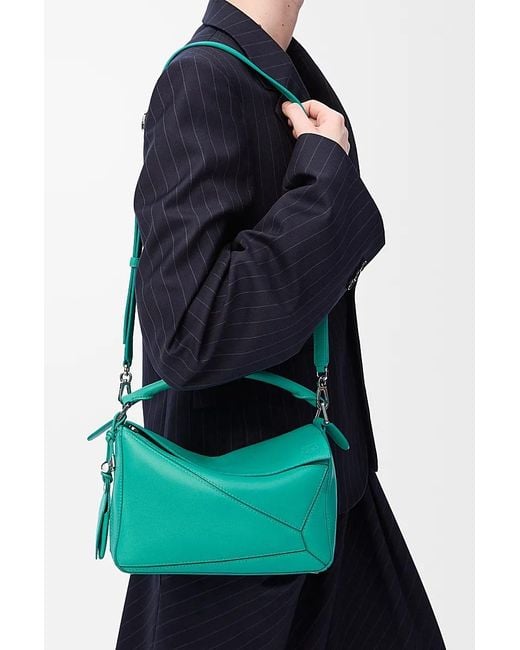 Loewe Green Small Featherlight Puzzle Bag