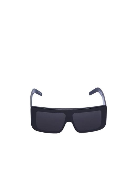 Rick Owens Blue Documenta Shield Frame Sunglasses for men