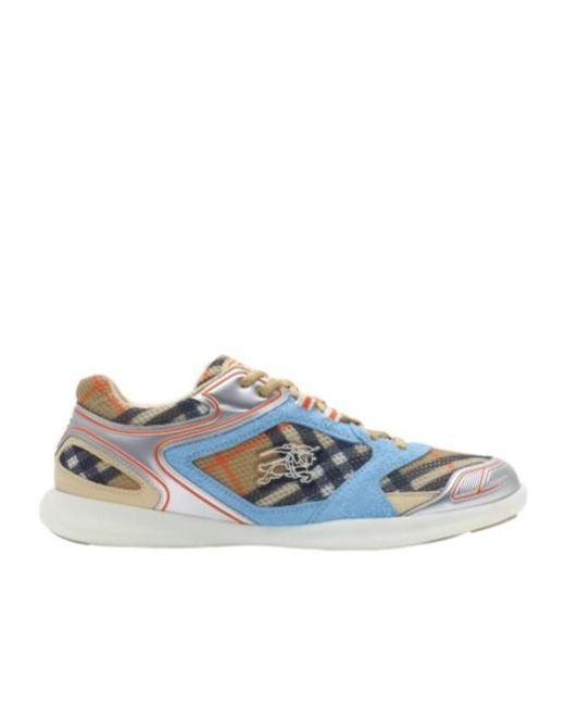 Burberry Blue Check Matrix Sport Sneakers for men
