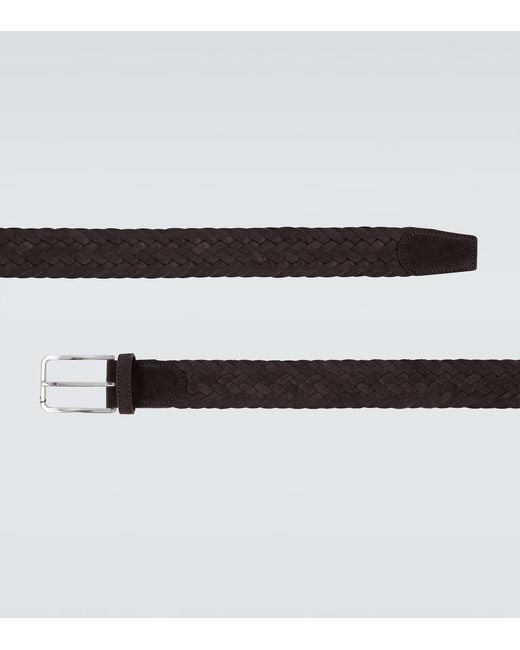Canali White Braided Belt for men
