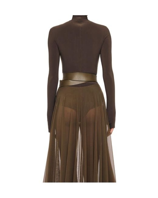 Norma Kamali Green Turtle Bodysuit