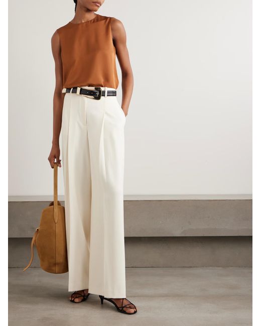 Theory Brown Sleeveless Round-Neck Blouse