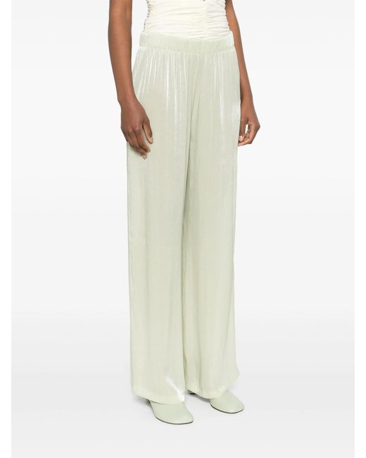 Jonathan Simkhai White Georgette Straight-Leg Trousers