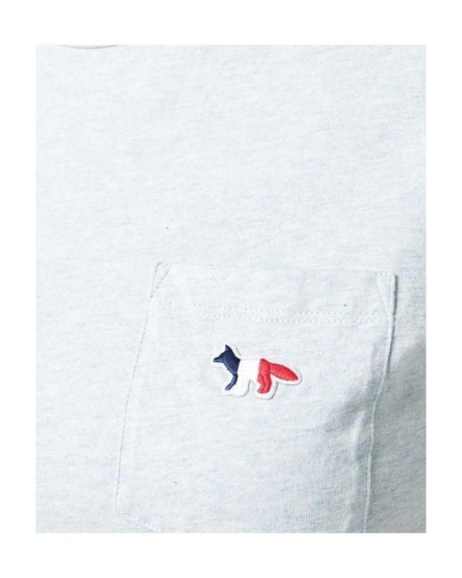 Maison Kitsuné Blue Maison Kitsuné Tricolor Fox Patch T-Shirt