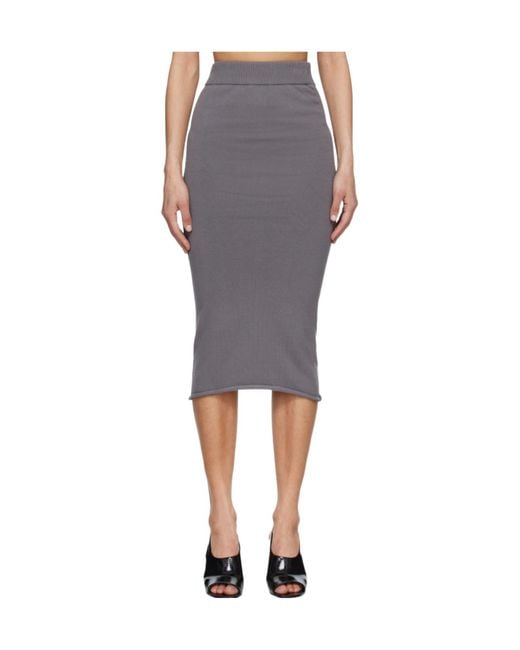 Entire studios Gray Elastic Waist Midi Skirt