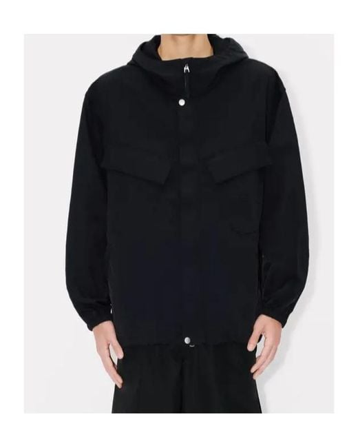 KENZO Blue Zip-Up Short Windbreaker for men