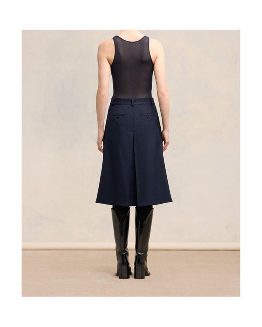 AMI Blue Paneled Knee-Length Shorts