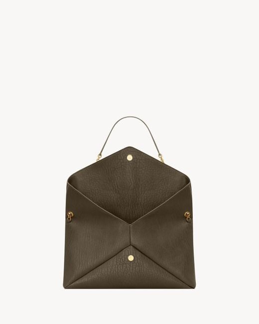Saint Laurent Metallic Cassandre Xxl Envelope Pouch