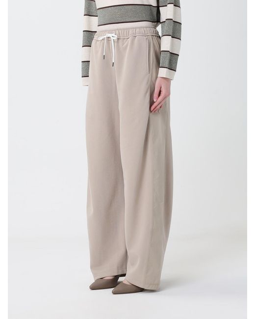 Brunello Cucinelli Gray Drawstring Casual Pants