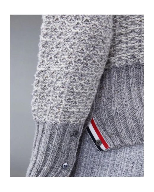 Thom Browne Natural Bar Mélange-Effect Button-Up Cardigan for men