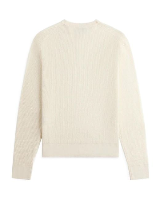 Studio Nicholson White Portland Long-Sleeved Knit Sweater for men