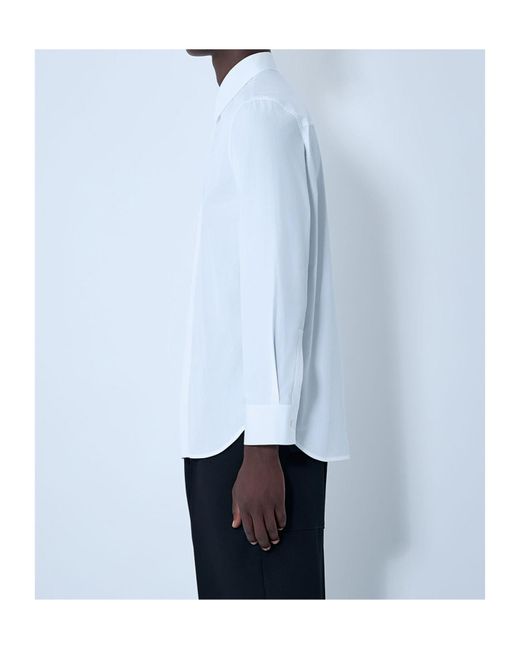 Jil Sander Blue Concealed Button Shirt for men