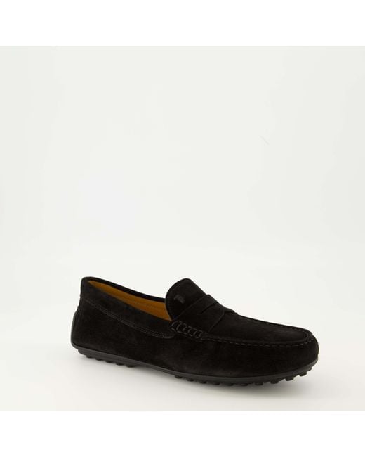 Tod's Black Round-Toe Loafers for men