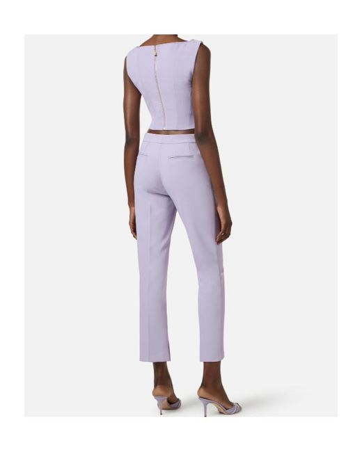 Elisabetta Franchi Purple Structured Crop Top